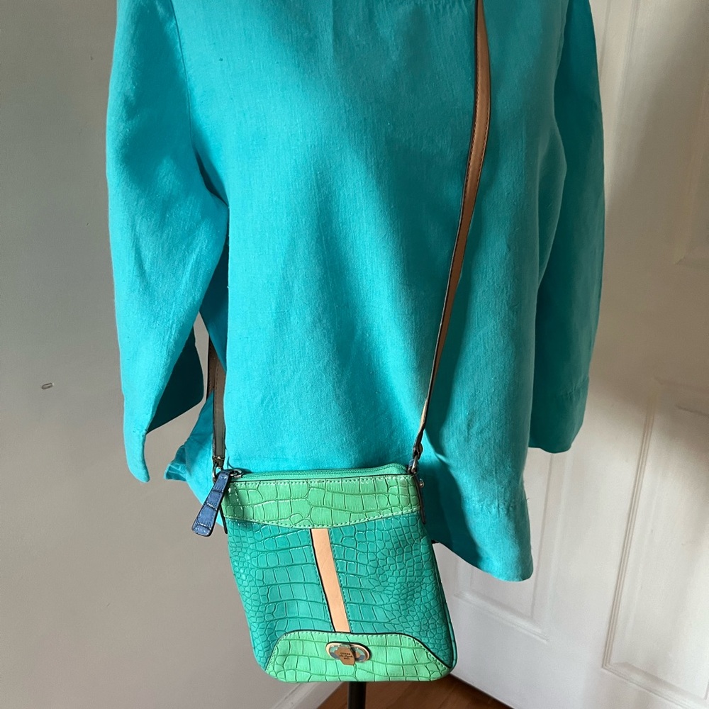 RARE Guess Vintage Los Angeles Crossbody Handbag Bag 1981 Croc - Picture 12 of 13
